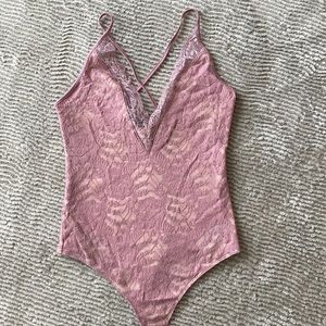 Pink lace Body Suit  - Express Never worn